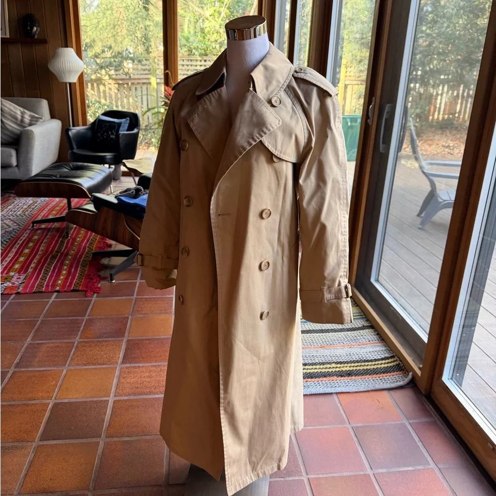 London Fog Beige Houndstooth Coat - Picture 2 of 5